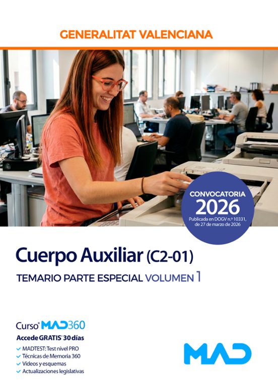 Cuerpo Auxiliar . Generalitat Valenciana. Temario Parte Es Peci