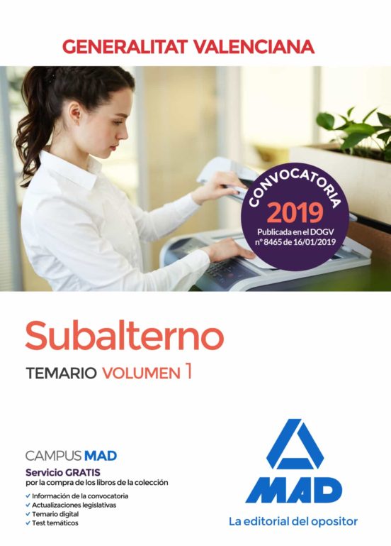 Subalterno De La Generalitat Valenciana: Temario