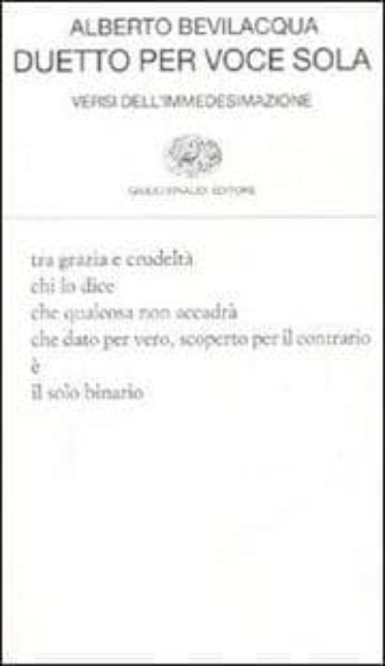 Duetto per Voce Sola Versi Dell Immedesimazione