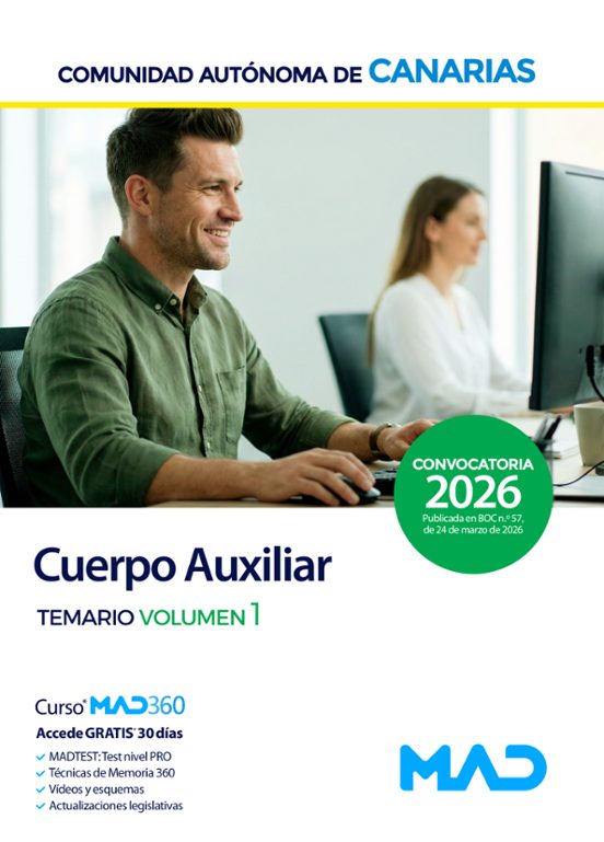 Cuerpo Auxiliar. Comunidad Autónoma De Canarias. Temario Volumen 1