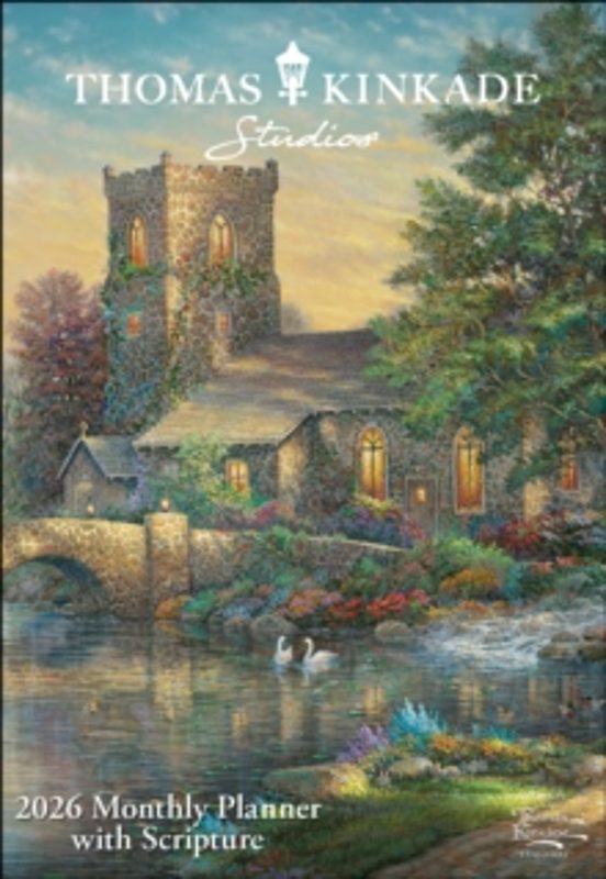 Thomas Kinkade Studios 2026 Monthly Pocket Planner Calendar With Scrip