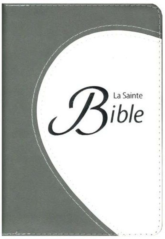 La Sainte Bible: Modèle souple, duotone gris, ruban marque page, tranche argentée, fermeture éclair