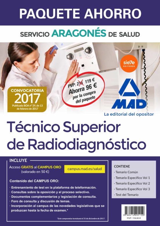Paquete Ahorro Tecnico Superior De Radiodiagnostico Del Servicio Arago