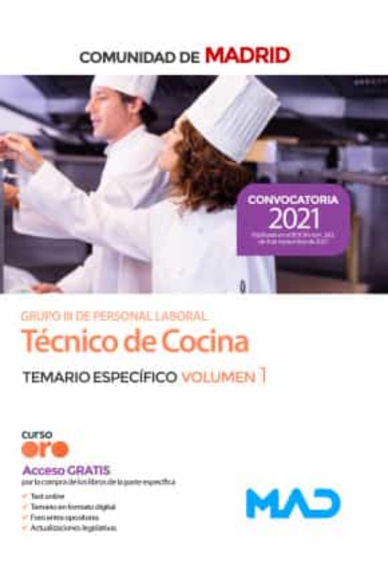 Técnico De Cocina De La Comunidad De Madrid . Temario Específico Volumen 1