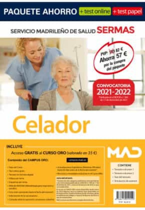 Paquete Ahorro + Test Papel Celador. Servicio Madrileño De Salud