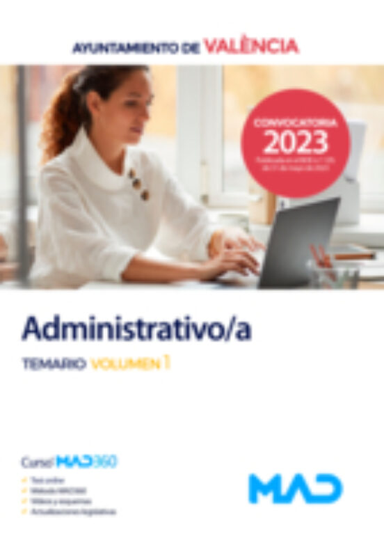 Administrativo/a. Temario Vol 1 Ayuntamiento De Valencia