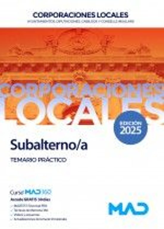 Subalterno/a De Ayuntamientos Diputaciones Y Otras Coporaciones Locale