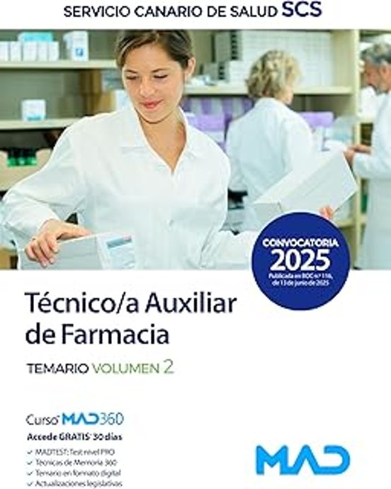 Técnico/a Auxiliar De Farmacia. Temario Volumen 2. Servicio Canario De
