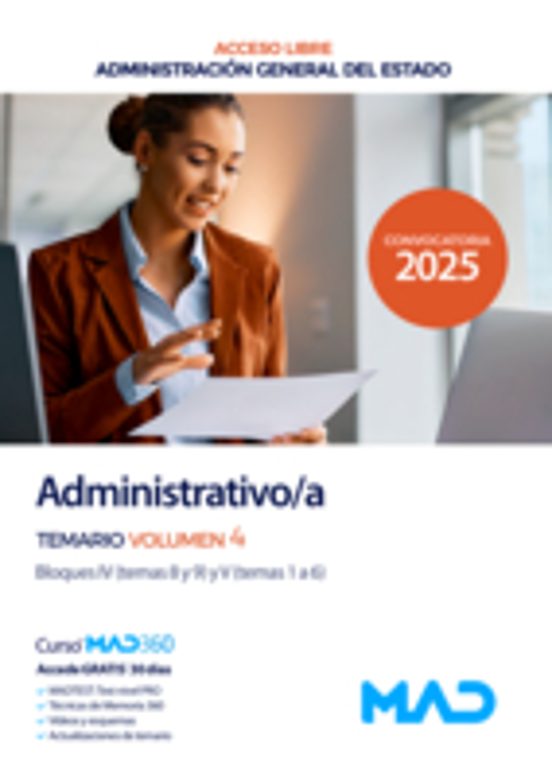 Administrativo Del Estado. Temario Volumen 4 Bloques Iv Y V