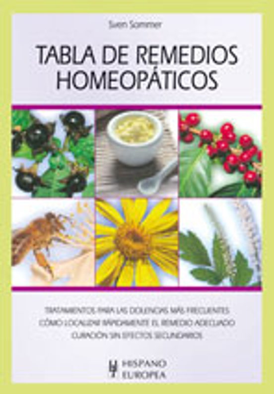 Tabla De Remedios Homeopaticos: Tratamientos Para Las Dolencias Mas Fr