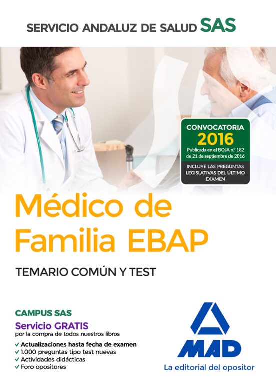 Médico De Familia EBAP Del Servicio Andaluz De Salud. Temario Común Y Test