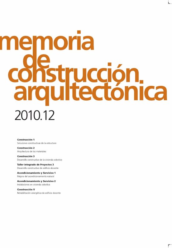 Memoria De Construcción Arquitectónica 2010.12