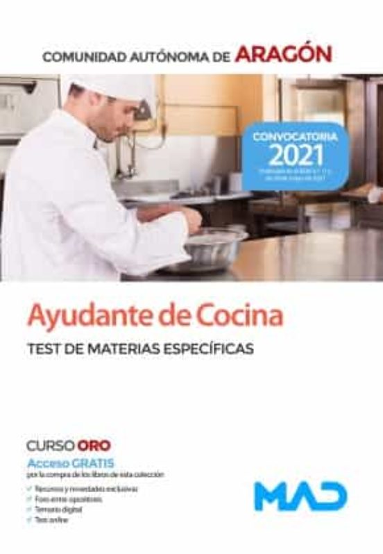 Ayudantes De Cocina De La Comunidad Autónoma De Aragón. Test De Materias Específicas