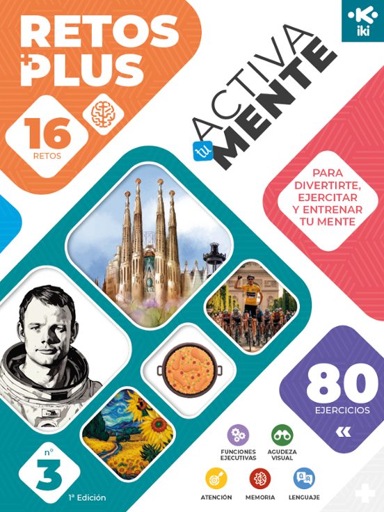 Iki Activa Tu Mente: Retos Plus 3. 16 Retos Con 80 Ejercicios