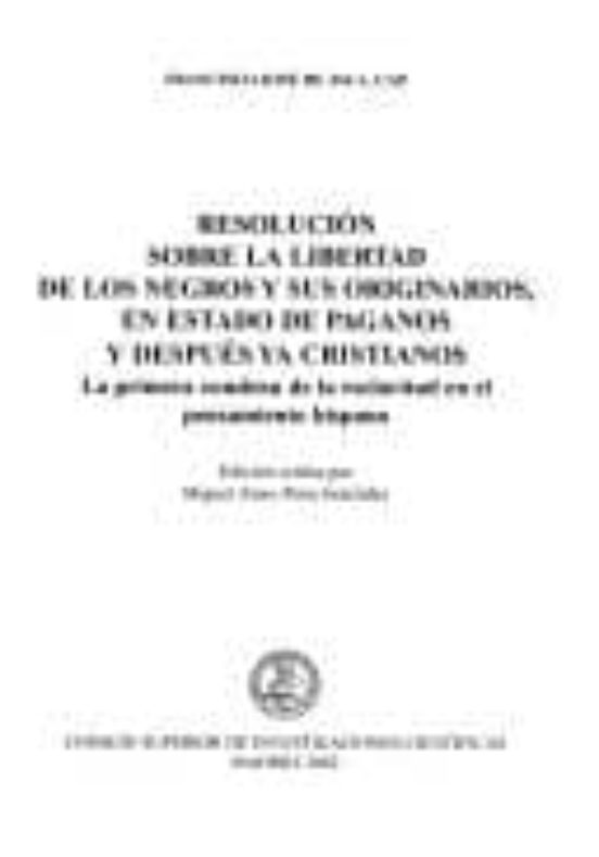 Resolucion Sobre La Libertad De Los Negros Y Sus Originarios En Estado
