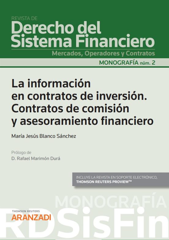 Información En Contratos De Inversión. Contratos De Comisión Y Asesora