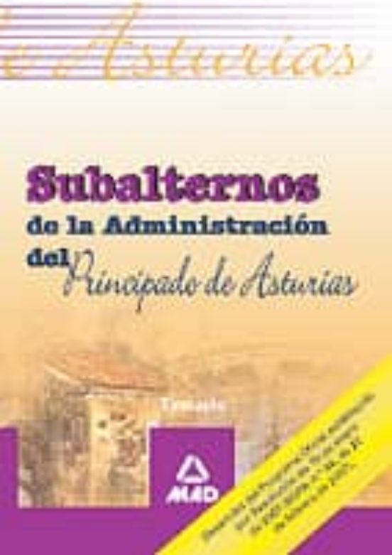Subalternos De La Administracion Del Principado De Asturias. Temario