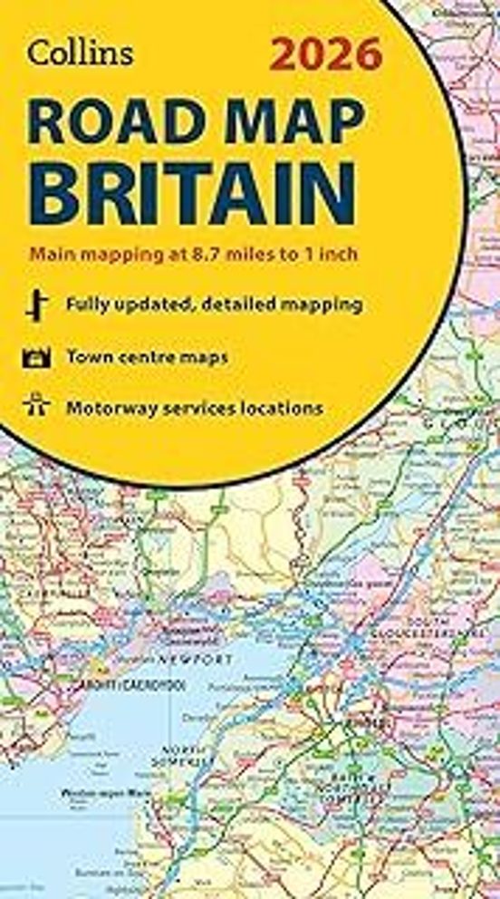 2026 Collins Road Map Of Britain: Folded Map