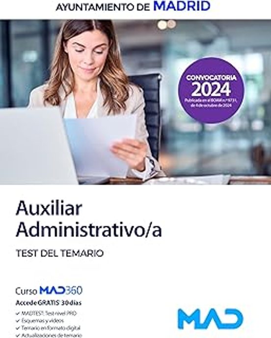 Auxiliar Administrativo Del Ayuntamiento De Madrid. Test Del Temario