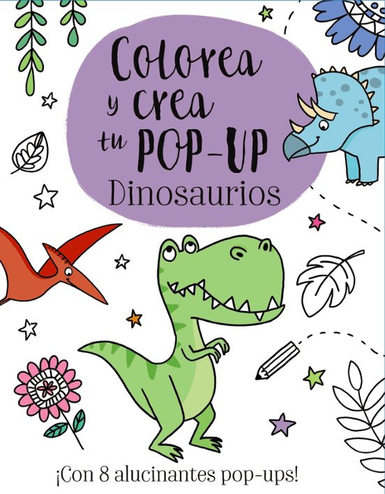 Colorea Y Crea Tu Pop-up. Dinosaurios