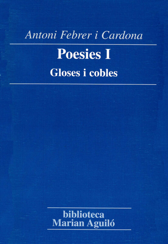 Poesies I. Gloses I Cobles