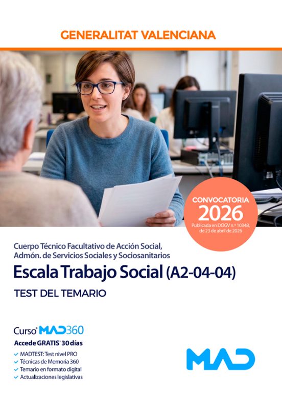 Escala Trabajo Social . Generalitat Valenciana. Test del temario