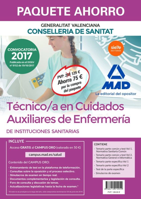 Paquete Ahorro Tecnico/a En Cuidados Auxiliares De Enfermeria De Insti
