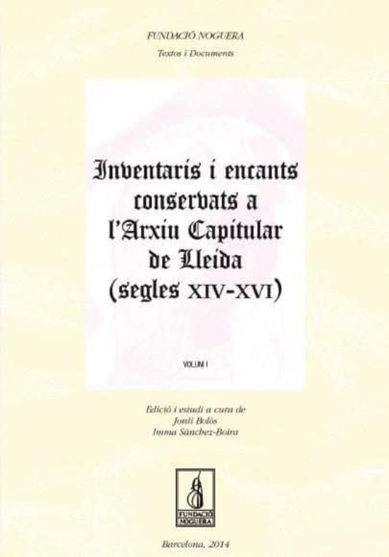 Inventaris I Encants Conserbats A L Arxiu Capitular De Lleida