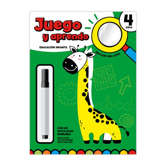 Juego Y Aprendo 4 Años - Con Lupa Y Rotulador Borrable