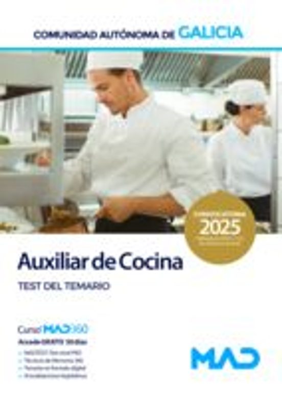 Auxiliar De Cocina De La Administración General. Test Del Temario