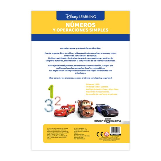 Cuadernos Disney Learning - Numeros Y Operaciones Simples - Cars