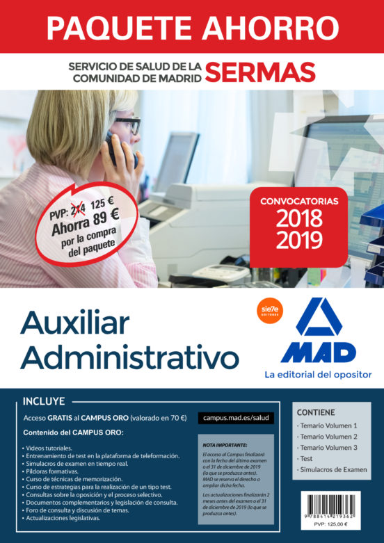 Paquete Ahorro Auxiliar Administrativo Servicio De Salud De La Comunid