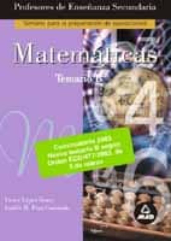 Profesores De Enseñanza Secundaria. Matematicas: Temario B