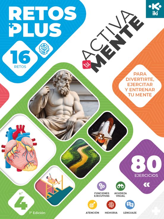 Iki Activa Tu Mente: Retos Plus 4. 16 Retos Con 80 Ejercicios