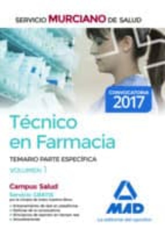 Tecnico En Farmacia Del Servicio Murciano De Salud. Temario Parte Espe