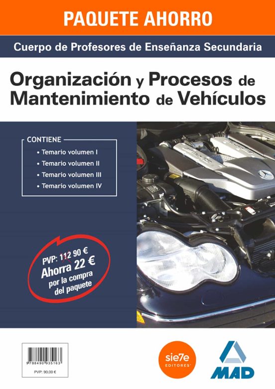Paquete Ahorro Organización Y Procesos De Vehículos Cuerpo De Pro Feso