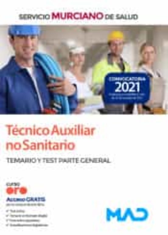Técnico Auxiliar No Sanitario Del Servicio Murciano De Salud. Parte General Temario Y Test