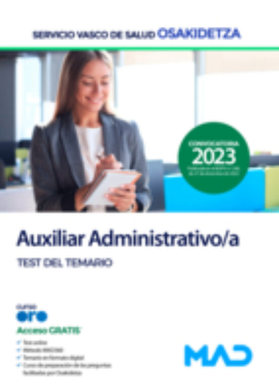 Auxiliar Administrativo/a. Test Servicio Vasco De Salud Osakidetza