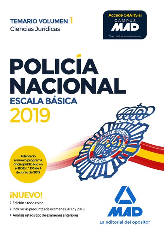 Policia Nacional Escala Basica: Temario Ciencias Juridicas