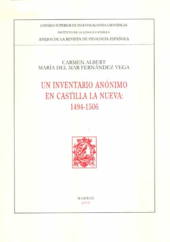 Un Inventario Anónimo En Castilla La Nueva