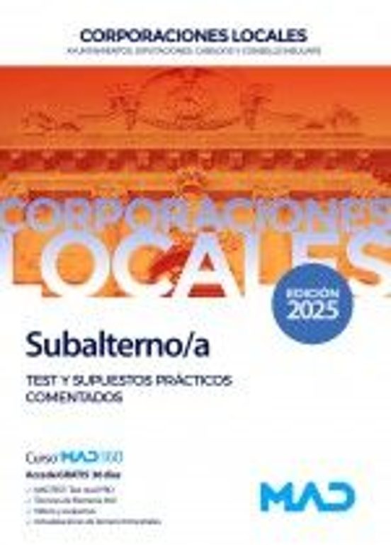 Subalterno/a De Ayuntamientos Diputaciones Y Otras Corporaciones Local