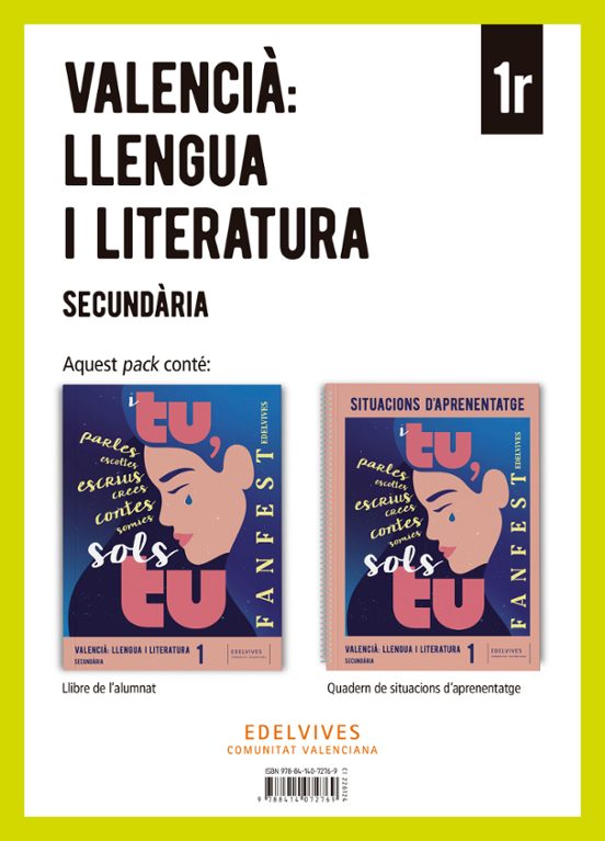 Valencià :Llengua i Literatura 1 Secundària. Llibre de L Alumnat + Qua