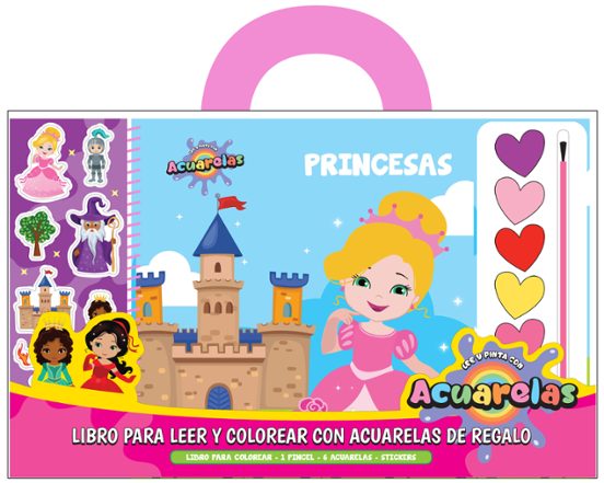 Princesas. Libros Para Leer Y Colorear Con Acuarelas