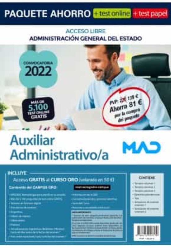 Paquete Ahorro Auxiliar Administrativo/a De La Administracion Generald