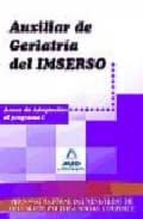 Auxiliar De Geriatría Del Imserso. Anexo De Adaptación Al Programa I