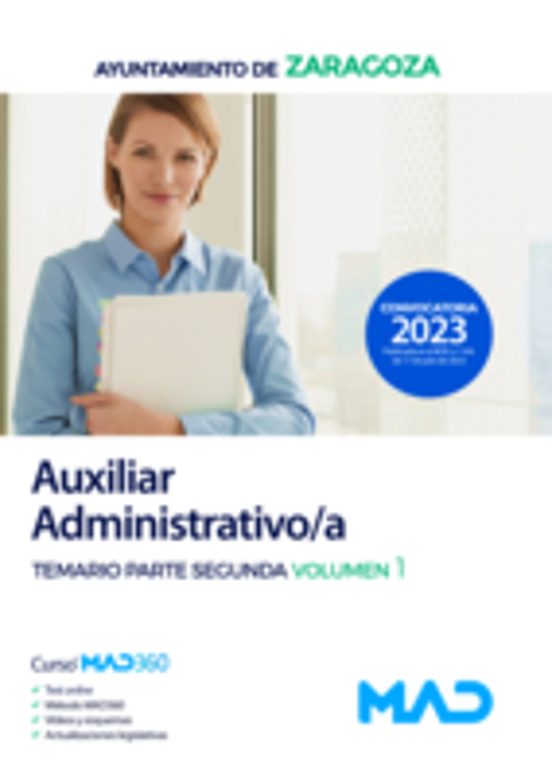 Auxiliar Administrativo/a Ayuntamiento De Zaragoza. Temario Y Test De