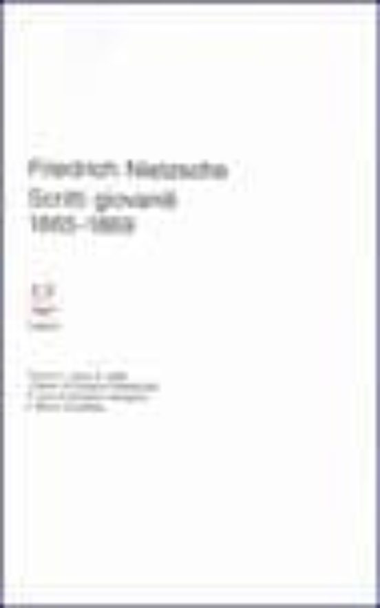 Scritti Giovanili 1865-1869. Vol. 1/2