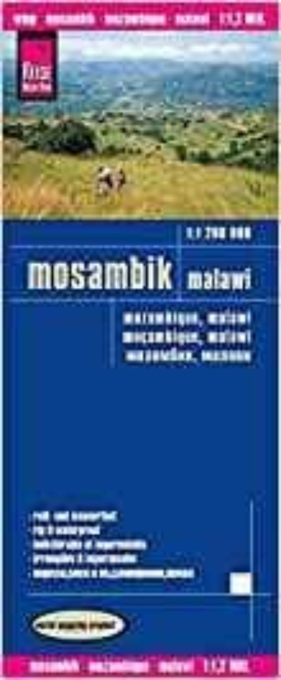 Mosambik Malawi Landkarten Impermeable 4. Aktualisierte