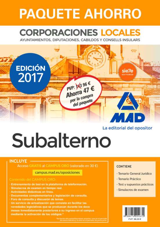 Paquete Ahorro Subalterno De Corporaciones Locales