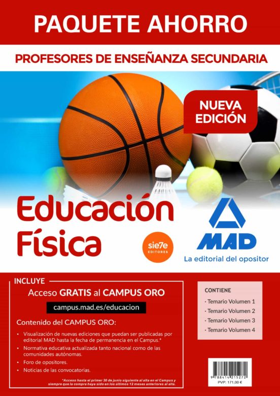 Paquete Ahorro Educación Física. Cuerpo De Profe Sores De Enseña